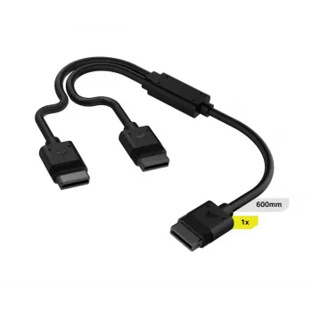 CORSAIR Icue Link laidas, 1x 600 mm Y formos laidas su tiesiomis jungtimis, juodas
