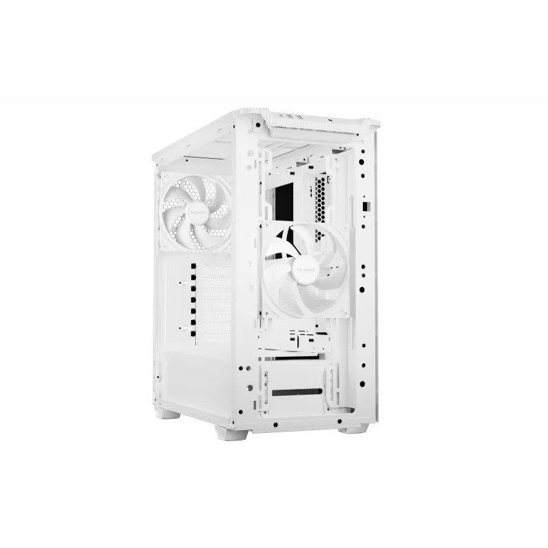 PC korpusas be quiet! PURE BASE 501 Airflow Midi Tower White — ATX, 3×140 mm priekyje, 1×140 mm gale, 5×2,5 colio, 2×3,5 colio, USB-C, PWM palaikymas