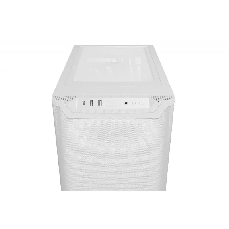 PC korpusas be quiet! PURE BASE 501 Airflow Midi Tower White — ATX, 3×140 mm priekyje, 1×140 mm gale, 5×2,5 colio, 2×3,5 colio, USB-C, PWM palaikymas