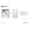 PC korpusas be quiet! PURE BASE 501 Airflow Midi Tower White — ATX, 3×140 mm priekyje, 1×140 mm gale, 5×2,5 colio, 2×3,5 colio, USB-C, PWM palaikymas
