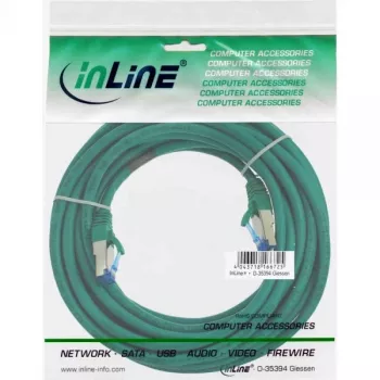 InLine komutacinis kabelis S/FTP PiMF Cat.6A be halogenų 500 MHz žalias 10 m