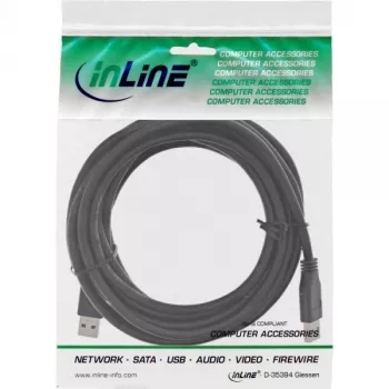 InLine USB 3.2 Gen.1 laidas, A tipo kištukas / A tipo kištukas, juodas, 5 m