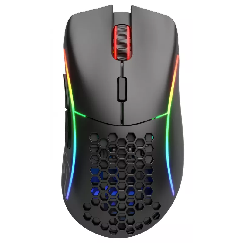 Glorious Gaming Glorious Model D Wireless - matinė juoda, dešiniarankė, RF belaidė, 19000 DPI, juoda