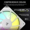 Corsair RS120 ARGB 12 cm ventiliatorius, baltas, 420–2100 RPM, 3 vnt.