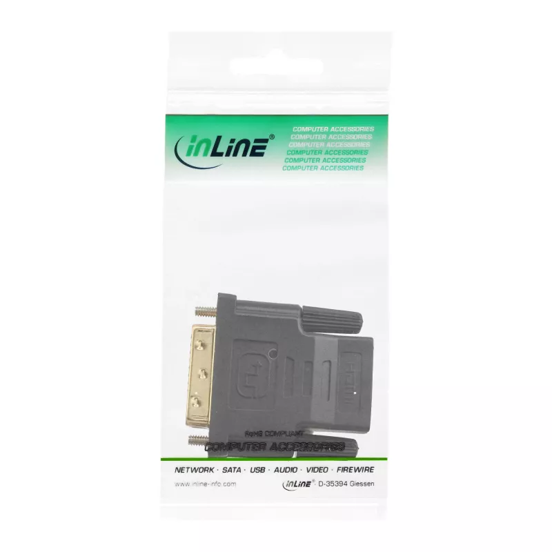InLine HDMI į DVI adapteris, lizdas / kištukas, paauksuotas, 4K2K