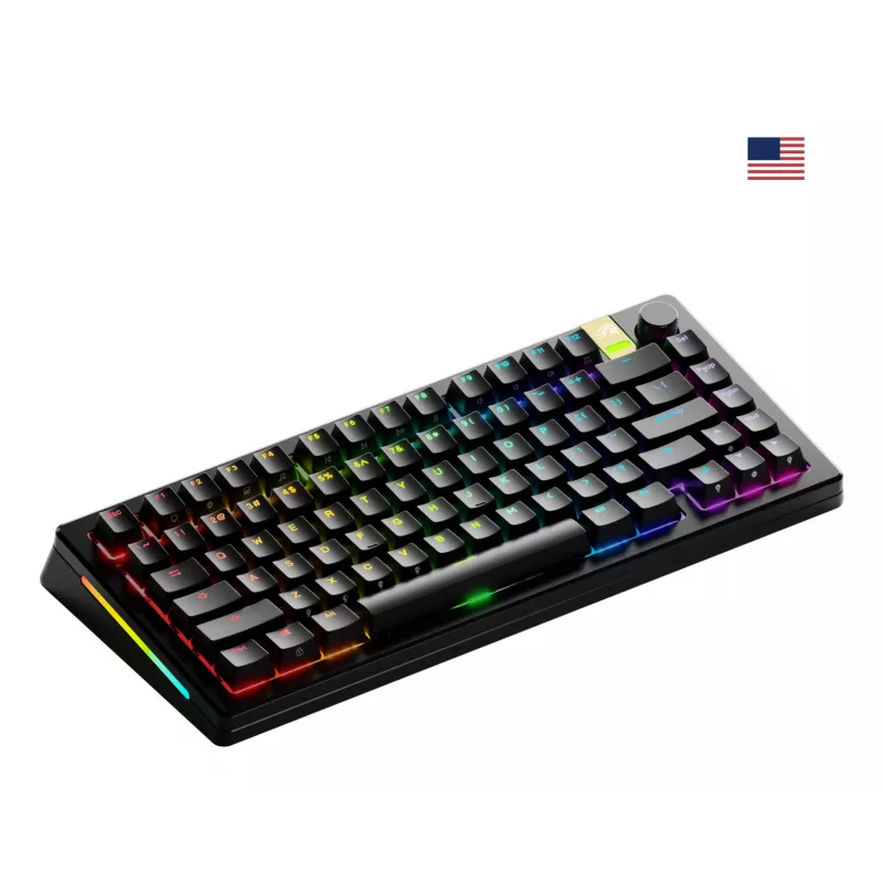 Mechaninė žaidimų klaviatūra GLORIOUS GMMK 3 PRO HE 75% belaidė RF + Bluetooth, RGB, US QWERTY, juoda