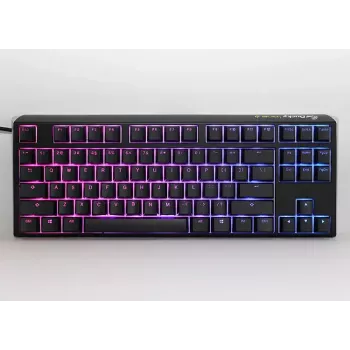 Mechaninė klaviatūra be skaitmenų bloko Ducky One 3 Classic TKL — laidinis USB, 87 klavišai, RGB apšvietimas, JAV anglų k., juoda/baltos spalvos