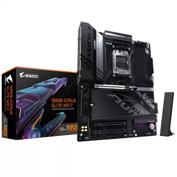 Motininė plokštė GIGABYTE B850 AORUS ELITE WIFI7 — AMD B850, Socket AM5, ATX, DDR5, 4x DIMM, 256GB, Wi‑Fi 7, 2.5Gb LAN