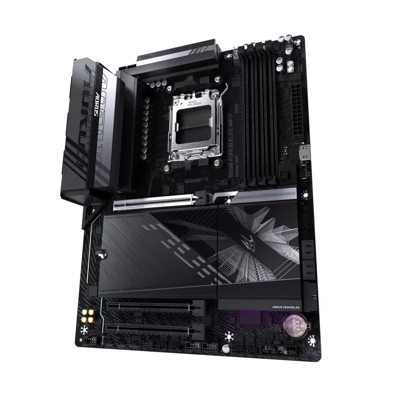 Motininė plokštė GIGABYTE B850 AORUS ELITE WIFI7 — AMD B850, Socket AM5, ATX, DDR5, 4x DIMM, 256GB, Wi‑Fi 7, 2.5Gb LAN