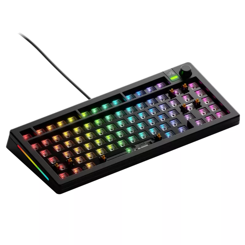 Mechaninė klaviatūra GLORIOUS GMMK 3 75% Barebones laidinė USB RGB juoda