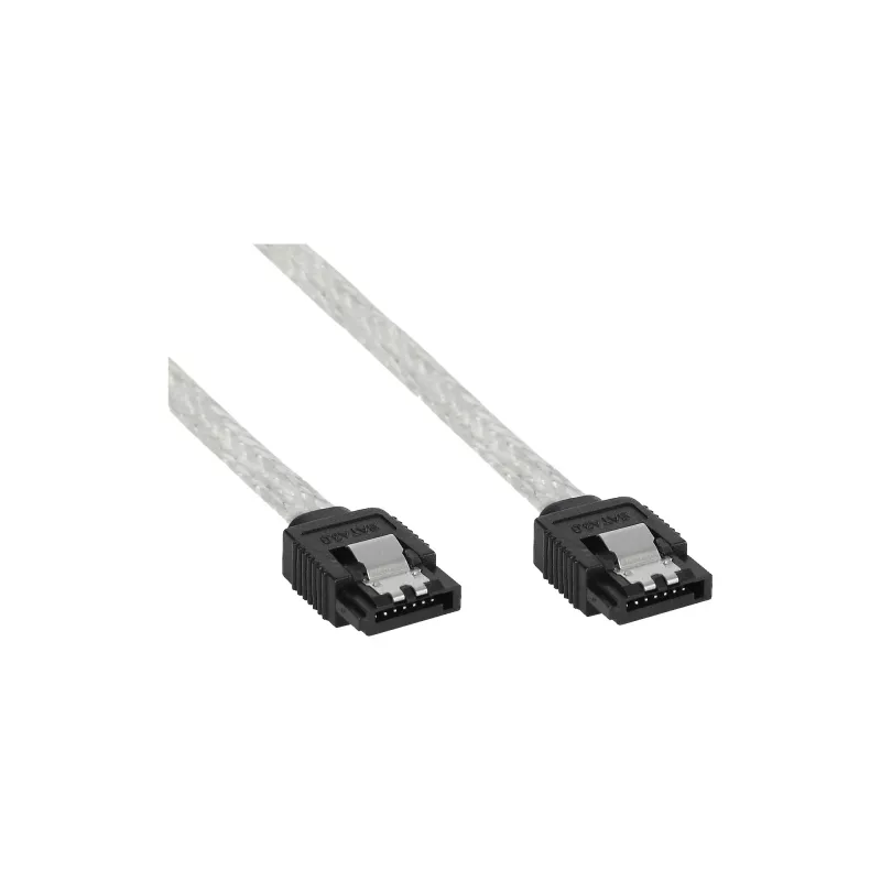 InLine SATA 6Gb/s apvalus laidas su skląsčiais 0,5 m
