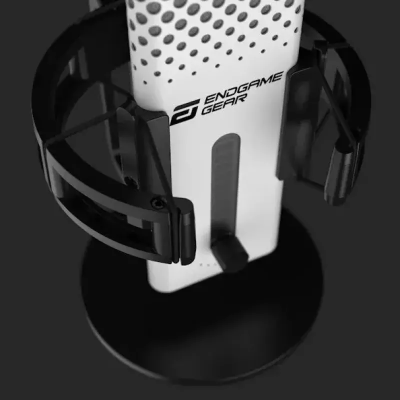 PC mikrofonas Endgame Gear XSTRM — laidinis USB, jautrumas -36 dB, 20–20000 Hz, jutikliniai valdikliai, 2 m laidas, juoda/balta