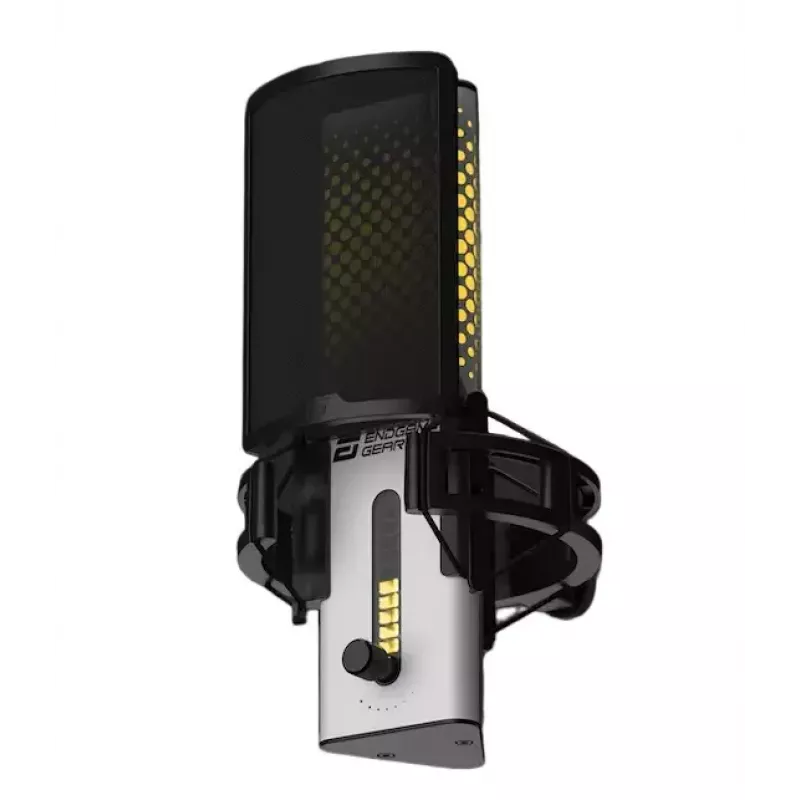 PC mikrofonas Endgame Gear XSTRM — laidinis USB, jautrumas -36 dB, 20–20000 Hz, jutikliniai valdikliai, 2 m laidas, juoda/balta