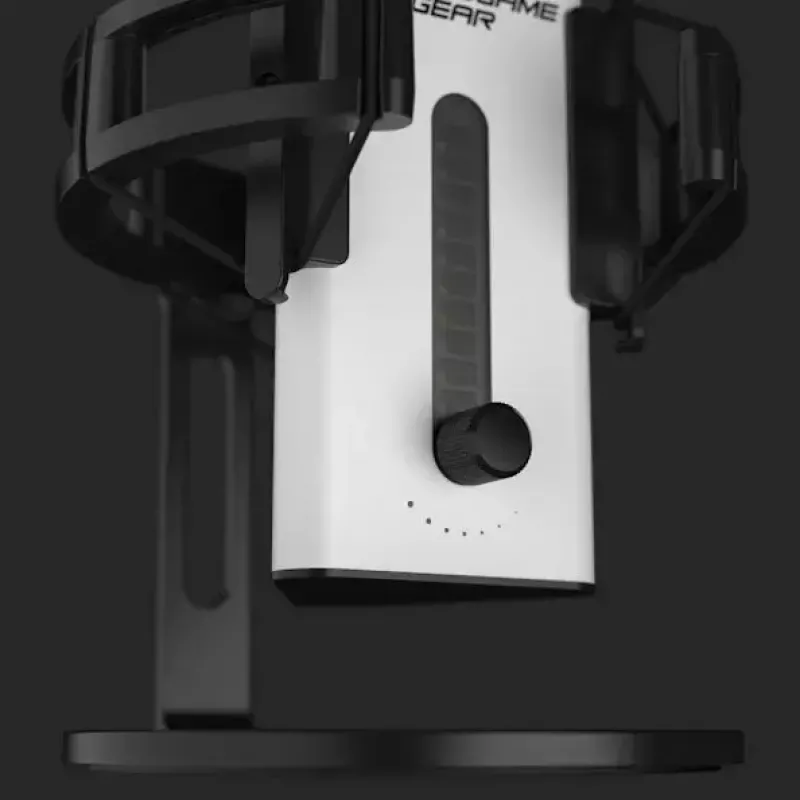 PC mikrofonas Endgame Gear XSTRM — laidinis USB, jautrumas -36 dB, 20–20000 Hz, jutikliniai valdikliai, 2 m laidas, juoda/balta