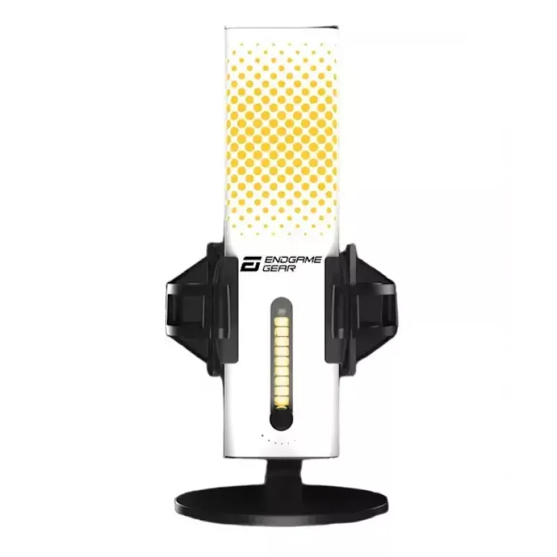 PC mikrofonas Endgame Gear XSTRM — laidinis USB, jautrumas -36 dB, 20–20000 Hz, jutikliniai valdikliai, 2 m laidas, juoda/balta