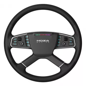 Moza Racing TSW vairas, Vairas, PC, Laidinis ir belaidis, Juoda, Aliuminis, Dirbtinė oda, Polimeras, Kabelis
