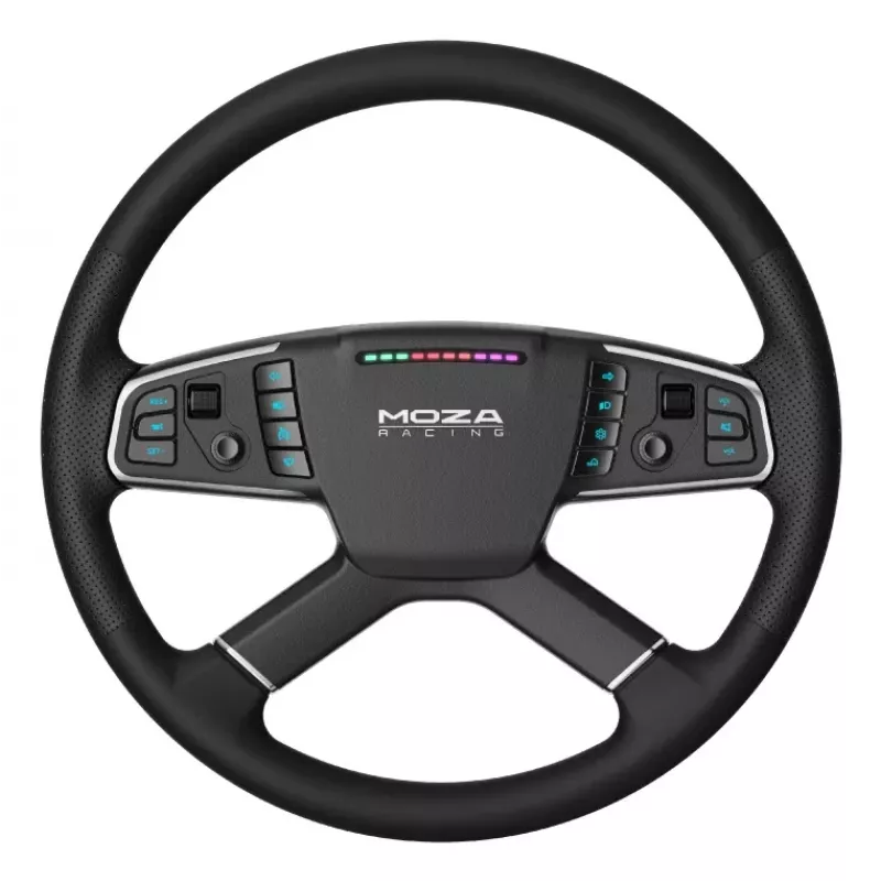 Moza Racing TSW vairas, Vairas, PC, Laidinis ir belaidis, Juoda, Aliuminis, Dirbtinė oda, Polimeras, Kabelis