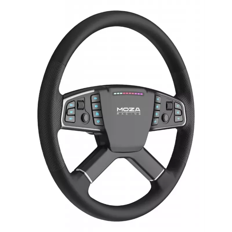 Moza Racing TSW vairas, Vairas, PC, Laidinis ir belaidis, Juoda, Aliuminis, Dirbtinė oda, Polimeras, Kabelis