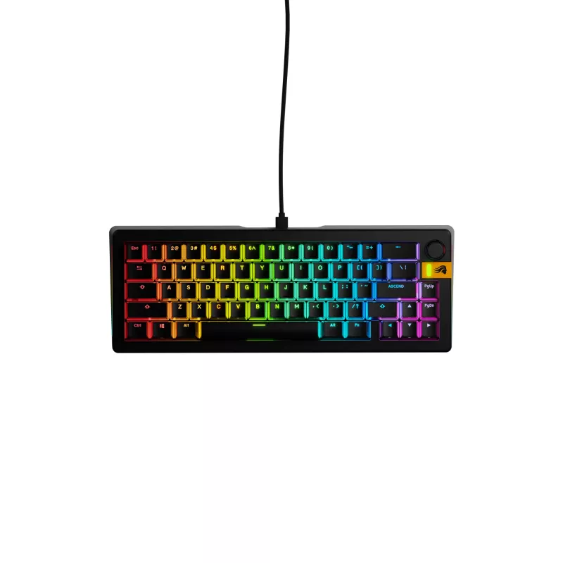 Glorious Gaming GMMK 3 HE 65% iš anksto surinkta laidinė juoda - US, laidinė, USB, mechaninė, QWERTY, RGB LED, juoda