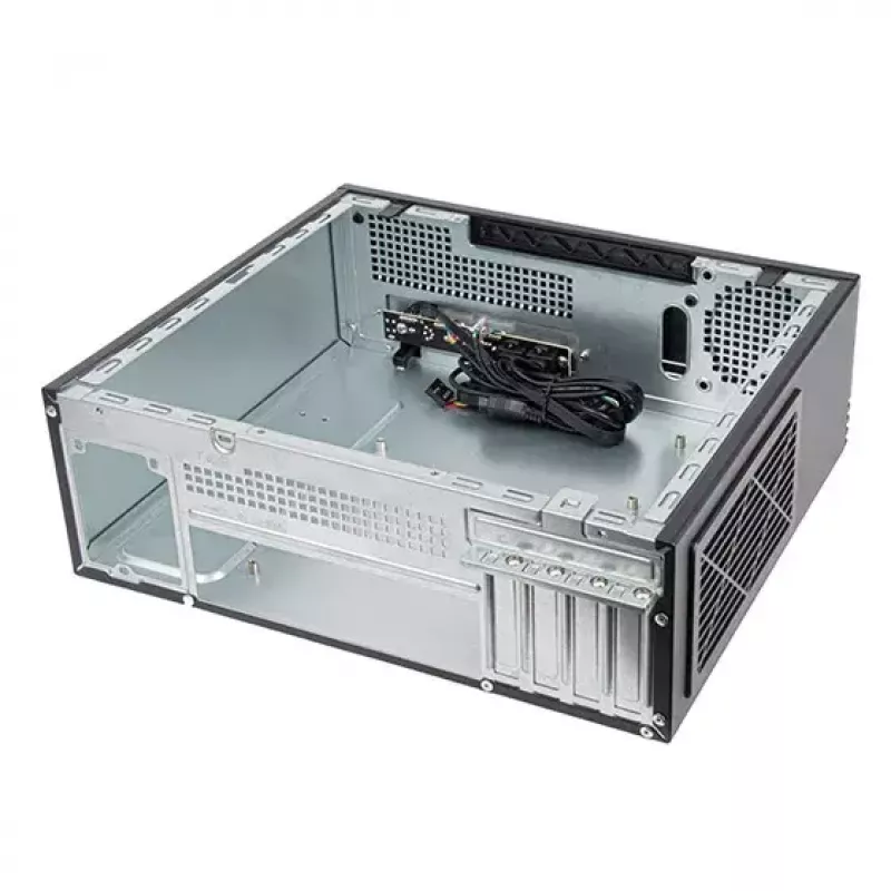 SidabrinėStone MILO 11 SST-ML11B plonas Micro-ATX stalinio kompiuterio korpusas