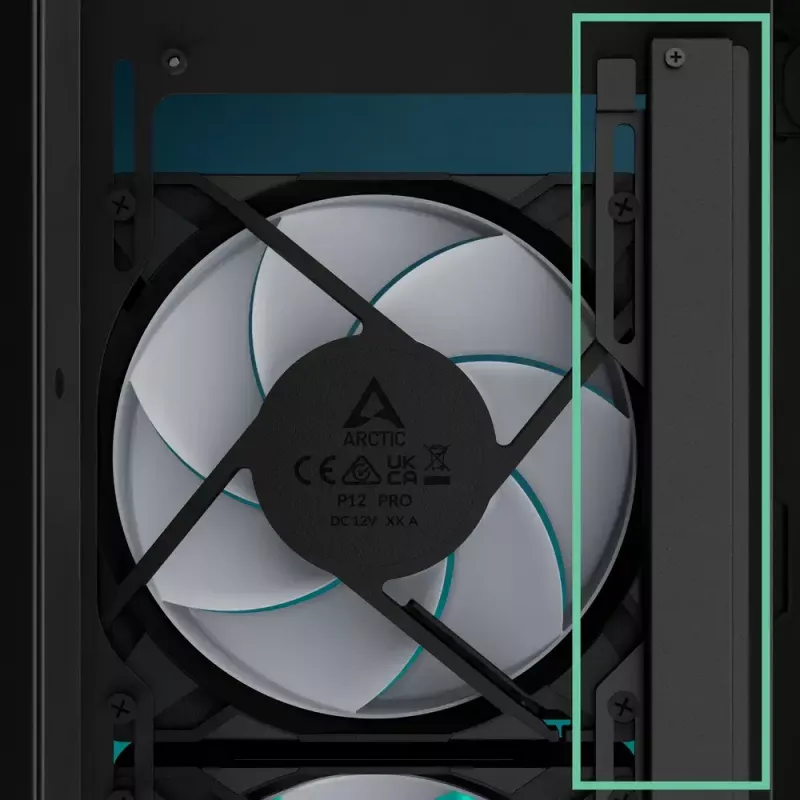 ARCTIC Xtender VG (Black) Premium E-ATX PC Case su vertikaliu GPU montavimu
