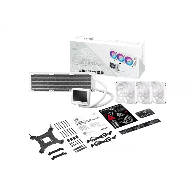 ASUS ROG RYUJIN III 360 ARGB EXTREME WHT procesoriaus skysčio aušinimo sistema “viskas viename” 12 cm balta 1 vnt.