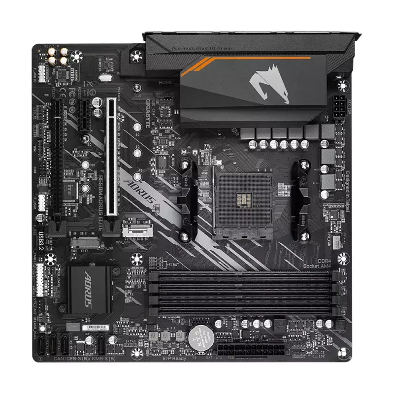 Motininė plokštė GIGABYTE B550M AORUS ELITE micro ATX, AMD B550, Socket AM4, 4x DIMM DDR4, 128GB, 2x M.2, 4x SATA III