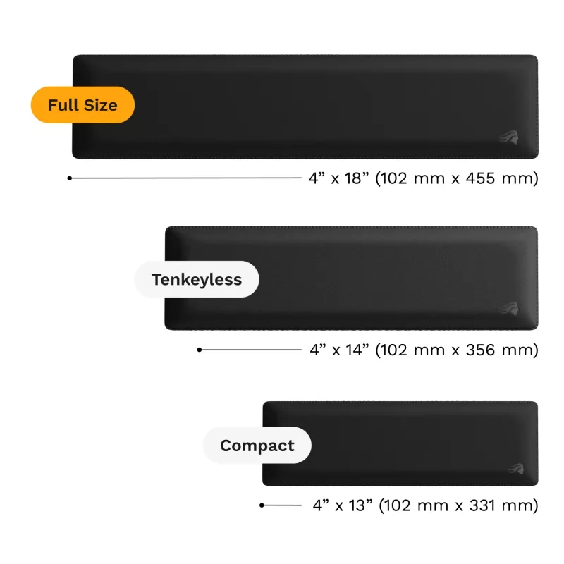 Riešo atrama GLORIOUS medžiaginė 100 mm juoda klaviatūroms — GLO-KB-ACC-WR-CLTH-100-BLK