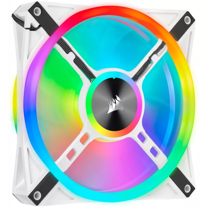 CORSAIR LED ventiliatorius - QL serijos baltas QL140 RGB 140 mm RGB vieno ventiliatoriaus pakuotė