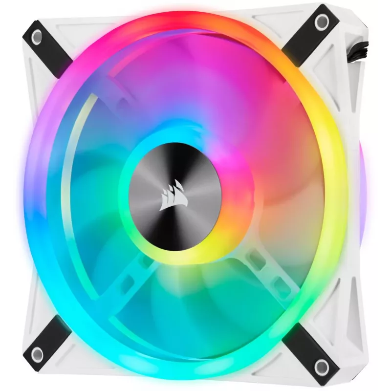 CORSAIR LED ventiliatorius - QL serijos baltas QL140 RGB 140 mm RGB vieno ventiliatoriaus pakuotė