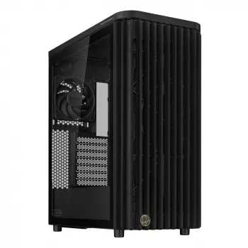 PC case ASUS ProArt PA401 Wood TG PWM Tower Juoda — ATX, tempered glass, 2x160mm front fans, USB-C, supports GPU 31.5 cm
