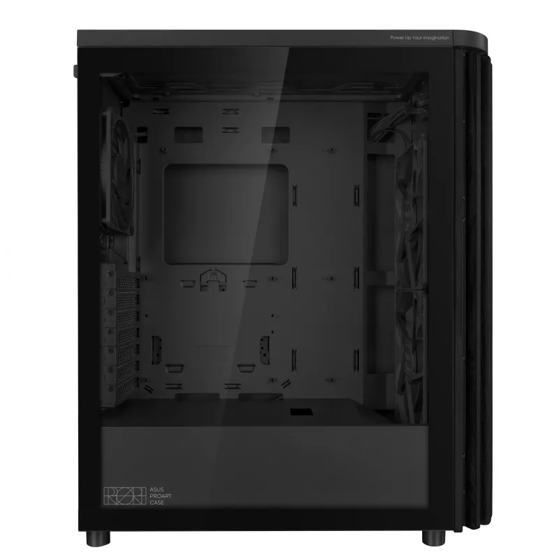 PC case ASUS ProArt PA401 Wood TG PWM Tower Juoda — ATX, tempered glass, 2x160mm front fans, USB-C, supports GPU 31.5 cm