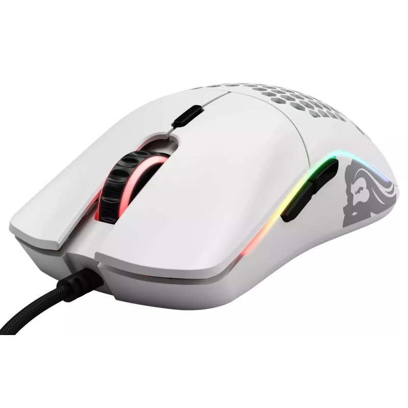 Glorious Gaming Glorious Model O- pelė Regular (White), dešiniarankė, optinė, USB Type-A, 3200 DPI, balta