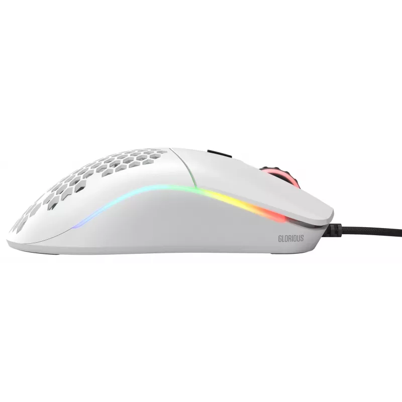 Glorious Gaming Glorious Model O- pelė Regular (White), dešiniarankė, optinė, USB Type-A, 3200 DPI, balta