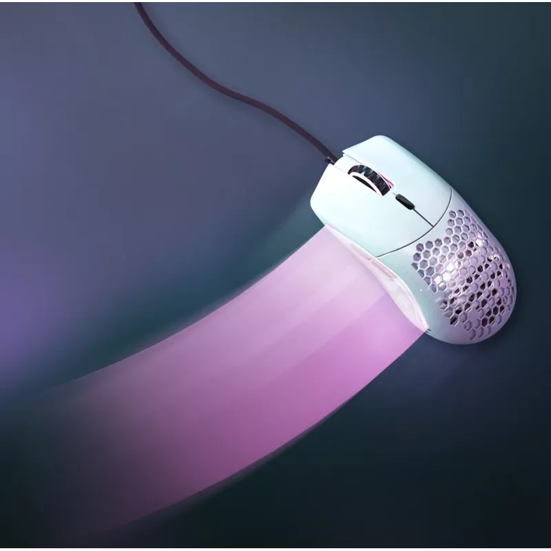 Glorious Gaming Glorious Model O- pelė Regular (White), dešiniarankė, optinė, USB Type-A, 3200 DPI, balta