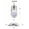 Glorious Gaming Glorious Model O- pelė Regular (White), dešiniarankė, optinė, USB Type-A, 3200 DPI, balta