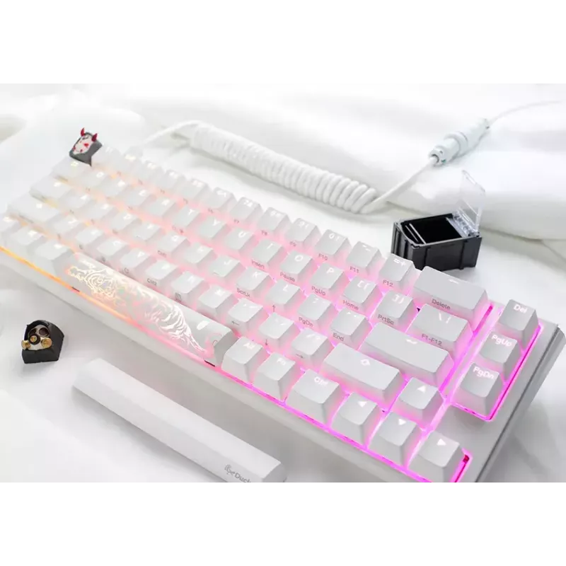 „Ducky One 3 Classic Pure White SF“ klaviatūra, žaidimams, USB, mechaninė, 67 klavišai, RGB
