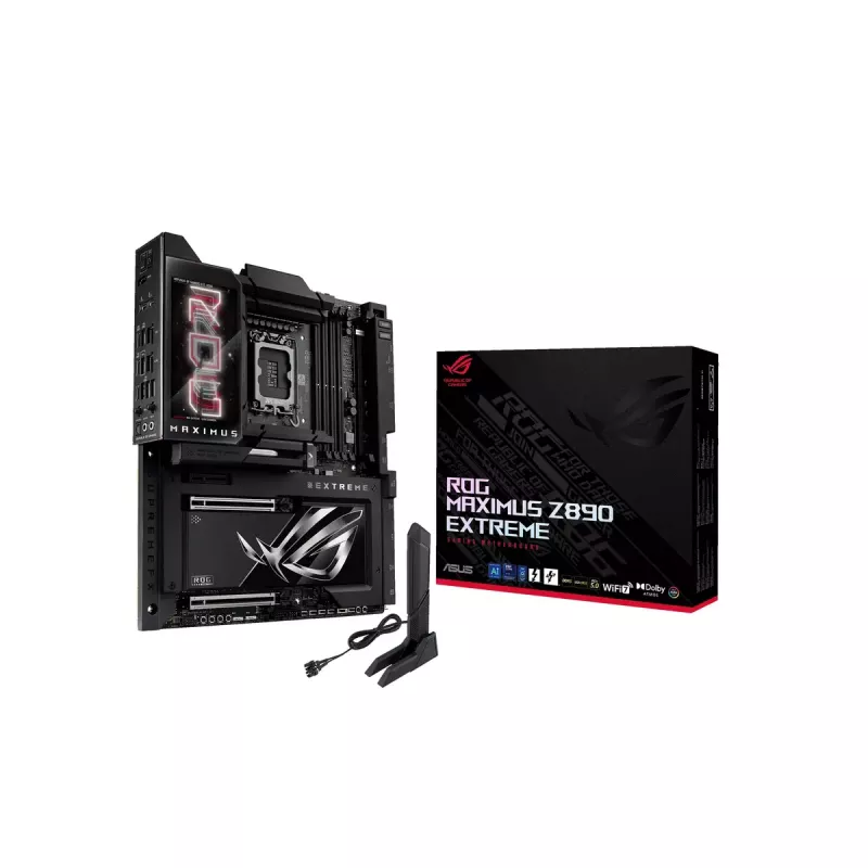 Motininė plokštė ASUS ROG MAXIMUS Z890 EXTREME — Intel Z890, LGA 1851, Extended ATX, DDR5, 4 DIMM, Wi‑Fi 7, 10Gb Ethernet