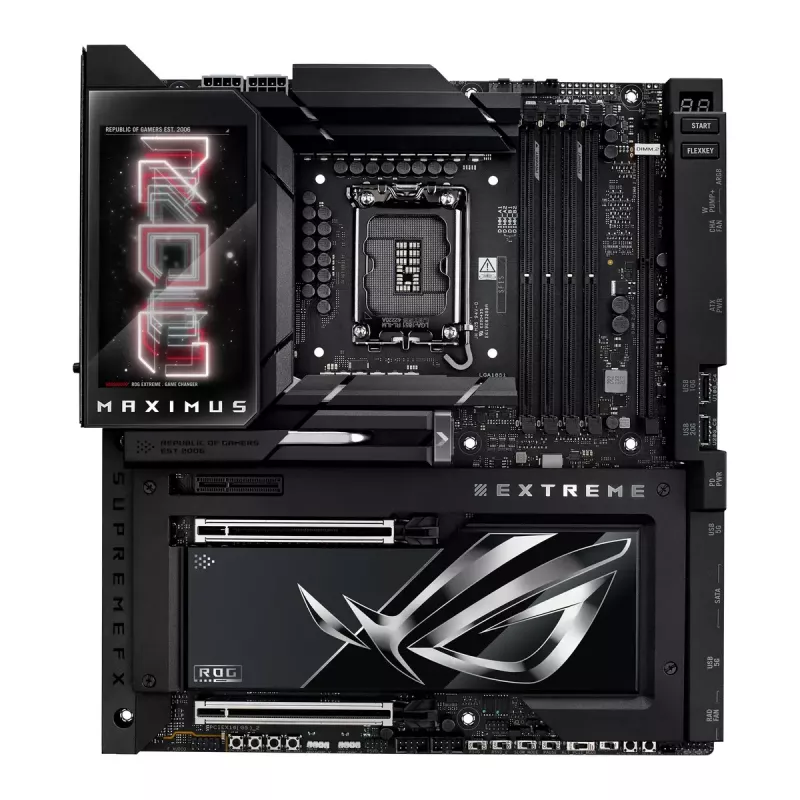 Motininė plokštė ASUS ROG MAXIMUS Z890 EXTREME — Intel Z890, LGA 1851, Extended ATX, DDR5, 4 DIMM, Wi‑Fi 7, 10Gb Ethernet