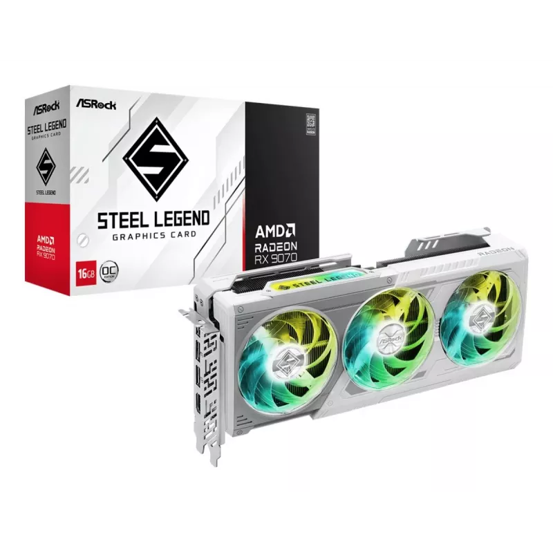 ASRock vaizdo plokštė Radeon Rx 9070 Steel Legend 16GB Oc 16GB GDDR6 1 x HDMI 3 x DisplayPort 2.1a