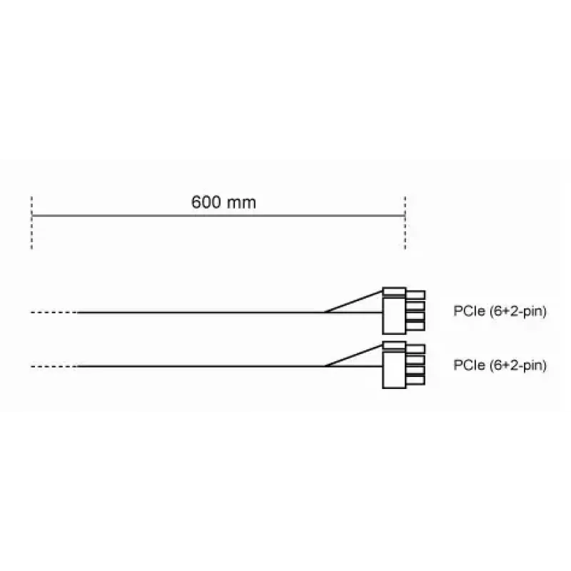 Maitinimo kabelis be quiet! CP-6620 0,6 m
