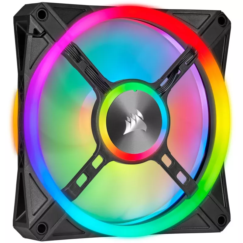 CORSAIR Icue Ql140 RGB 140mm Pwm Dvigubas Ventiliatoriaus Rinkinys Su Lighting Node Core