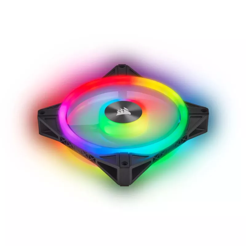 CORSAIR Icue Ql140 RGB 140mm Pwm Dvigubas Ventiliatoriaus Rinkinys Su Lighting Node Core