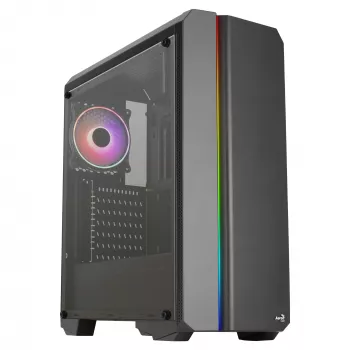 Aerocool GENESISV2BK PC ATX korpusas, priekinis skydelis LED ARGB ventiliatorius ARGB 12 cm, juoda