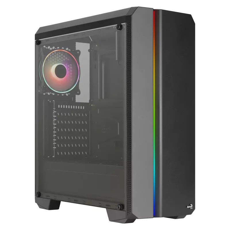 Aerocool GENESISV2BK PC ATX korpusas, priekinis skydelis LED ARGB ventiliatorius ARGB 12 cm, juoda