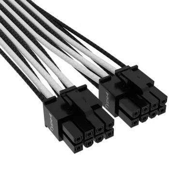 CORSAIR Premium Individualiai Įvilktas 12+4 kontaktų Pci-e Gen 5 12vhpwr 600 W Kabelis 4 Tipas Juoda/Balta