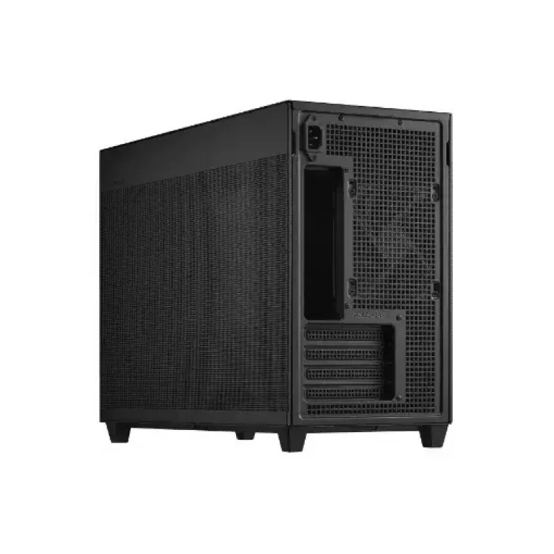 PC korpusas ASUS Prime AP201 MicroATX Mini Tower Juoda — palaiko microATX, maks. GPU 338 mm, procesoriaus aušintuvo aukštis 170 mm, 3x 3,5 colio nišos, USB-A 2x, USB-C 1x