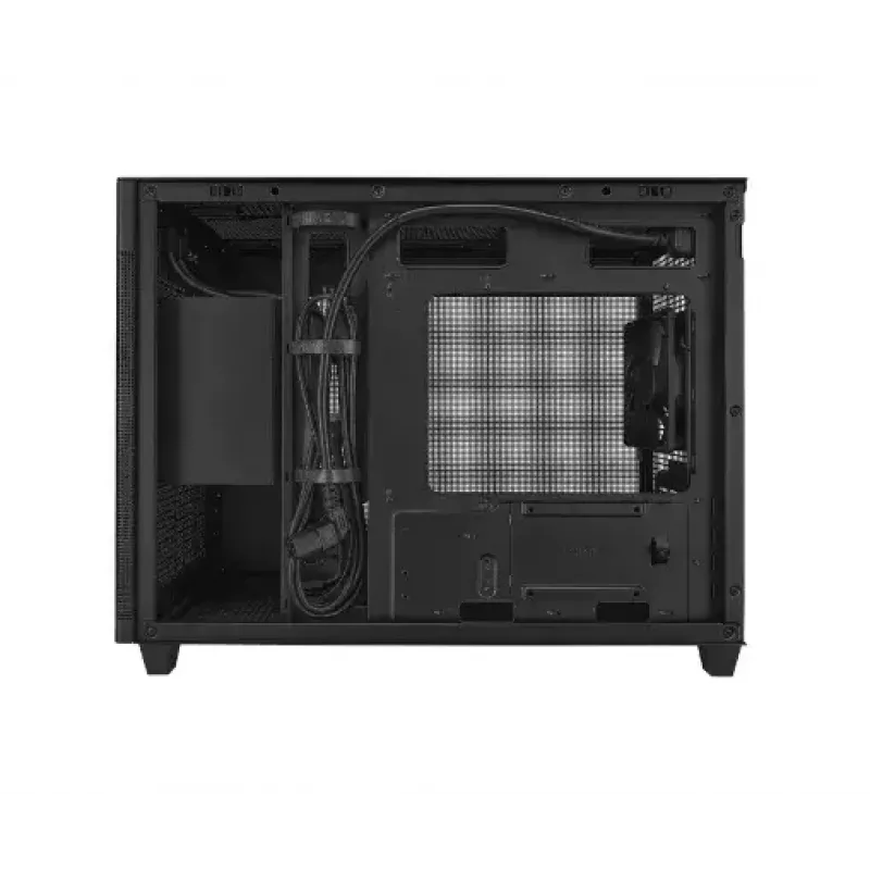 PC korpusas ASUS Prime AP201 MicroATX Mini Tower Juoda — palaiko microATX, maks. GPU 338 mm, procesoriaus aušintuvo aukštis 170 mm, 3x 3,5 colio nišos, USB-A 2x, USB-C 1x
