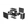 PC korpusas ASUS Prime AP201 MicroATX Mini Tower Juoda — palaiko microATX, maks. GPU 338 mm, procesoriaus aušintuvo aukštis 170 mm, 3x 3,5 colio nišos, USB-A 2x, USB-C 1x