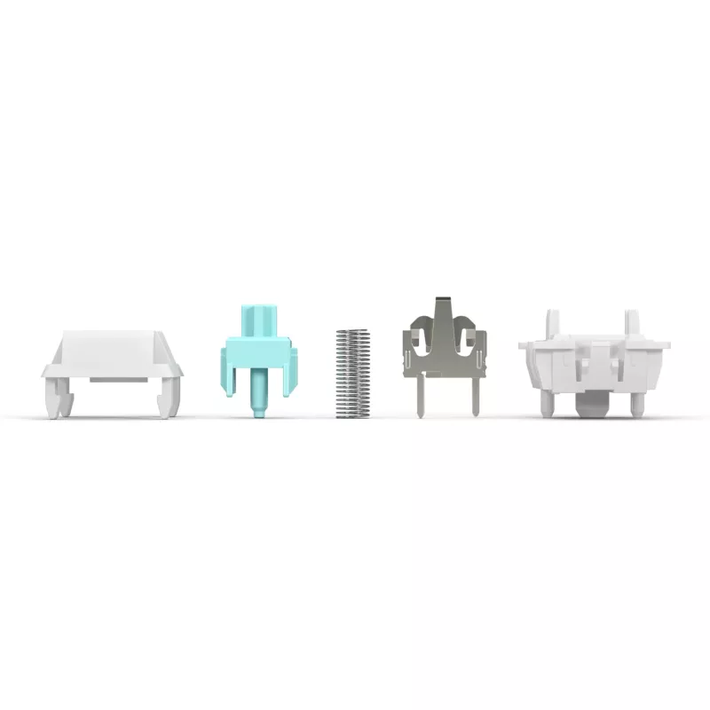 Klaviatūros jungikliai GLORIOUS Lynx Linear Mechanical Switches — 36 vnt., polikarbonatas, žydros spalvos permatomi